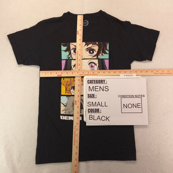 Demon Slayer Anime Short Sleeve Crew Neck Graphic T-Shirt Mens Size S Black - Picture 5 of 9